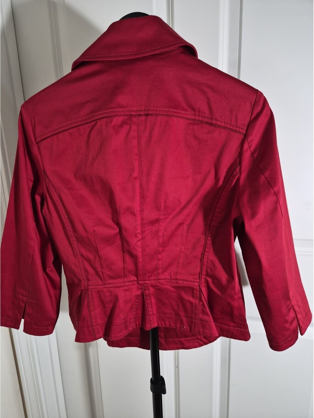 White House Black Market Red Military Jacket Blazer Size 6 - Picture 9 of 13